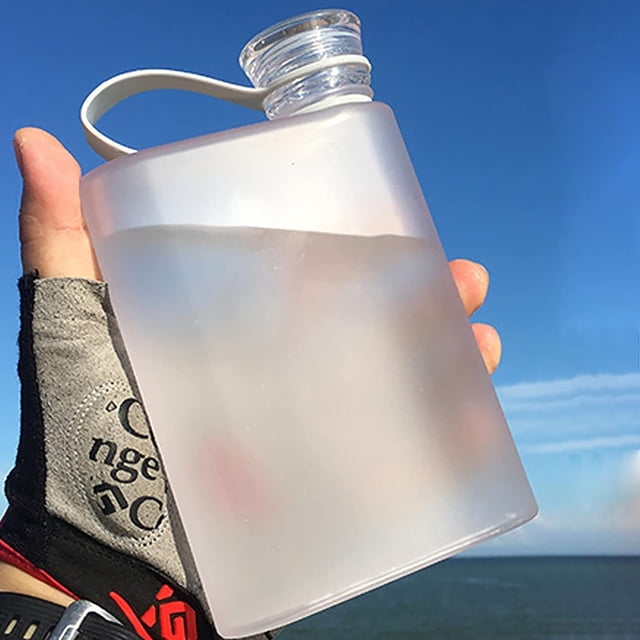 Botella de agua de plástico creativa, taza de agua A5, hervidor de agua portátil para deportes al aire libre para actividades escolares, deportes al aire libre (BLANCO)