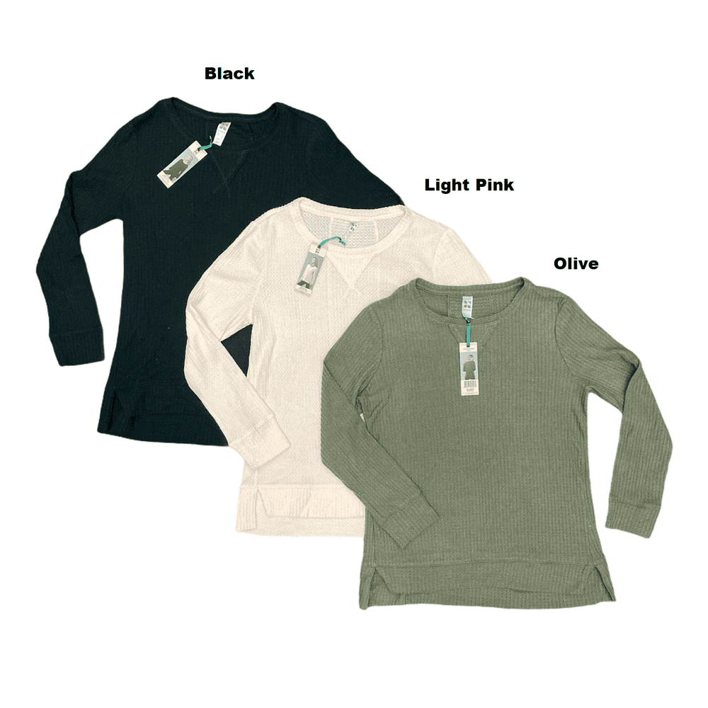 Green Tea Green Tea Women's Soft Long Sleeve Brushed Waffle Knit