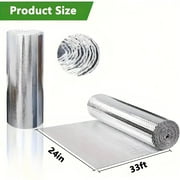 Petoto Bubble Reflective Insulation Roll, 24 in X 33 Ft Double Aluminum Foil, Window Insulation for Summer Heat, Thermal Insulation Radiant Barrier for Windows, RV, Roof, Garage Door