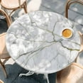 thumbnail image 3 of Abstract Marble Texture Fitted Round Tablecloths Elastic Edged Table Covers 36"-44",Waterproof Table Cloth for Kitchen Holiday Party Tables Decor, 3 of 9