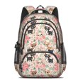 thumbnail image 2 of Chihuahua and Floral Beige Pattern Backpack for School, Cute School Bag with Adjustable Shoulder Straps and Padded Back, 16.9"x12.6"x5.9", 2 of 5