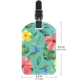 thumbnail image 6 of Square 2Pack PU Leather Floral Flower Summer Cruise Luggage Tag with Privacy Cover and Name ID Tag for Travel Handbags Backpacks Luggage Tags, 6 of 6