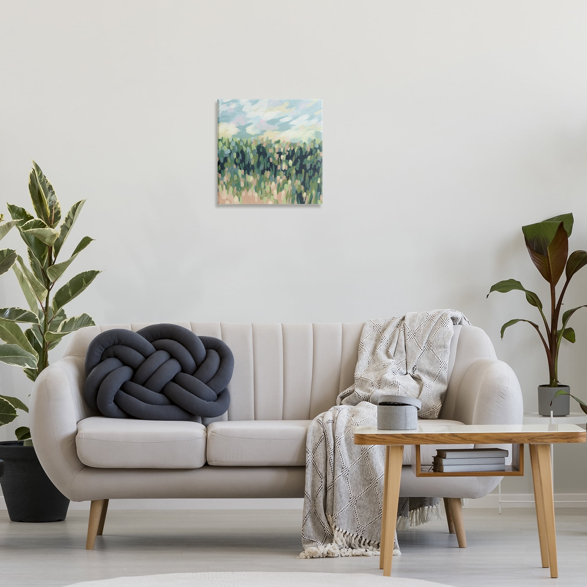 Stupell Industries Abstract Rural Meadow Landscape & Nature Painting Wrapped Canvas Art Print Wall Art, 17 x 17