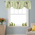 thumbnail image 2 of Happy Easter Bunny Tie Up Valances Curtain, Spring Cute Rabbit Grass Rings Green Backgroung Adjustable Rod Pocket Short Window Treatment Tie Up Curtains Valances for Kitchen Bathroom 42x18 Inches, 2 of 9