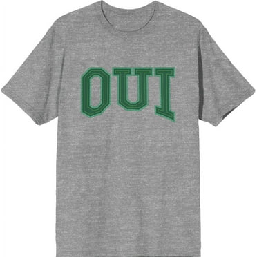 French Oui Adult Heather Gray Crew Neck Short Sleeve Tee-Large