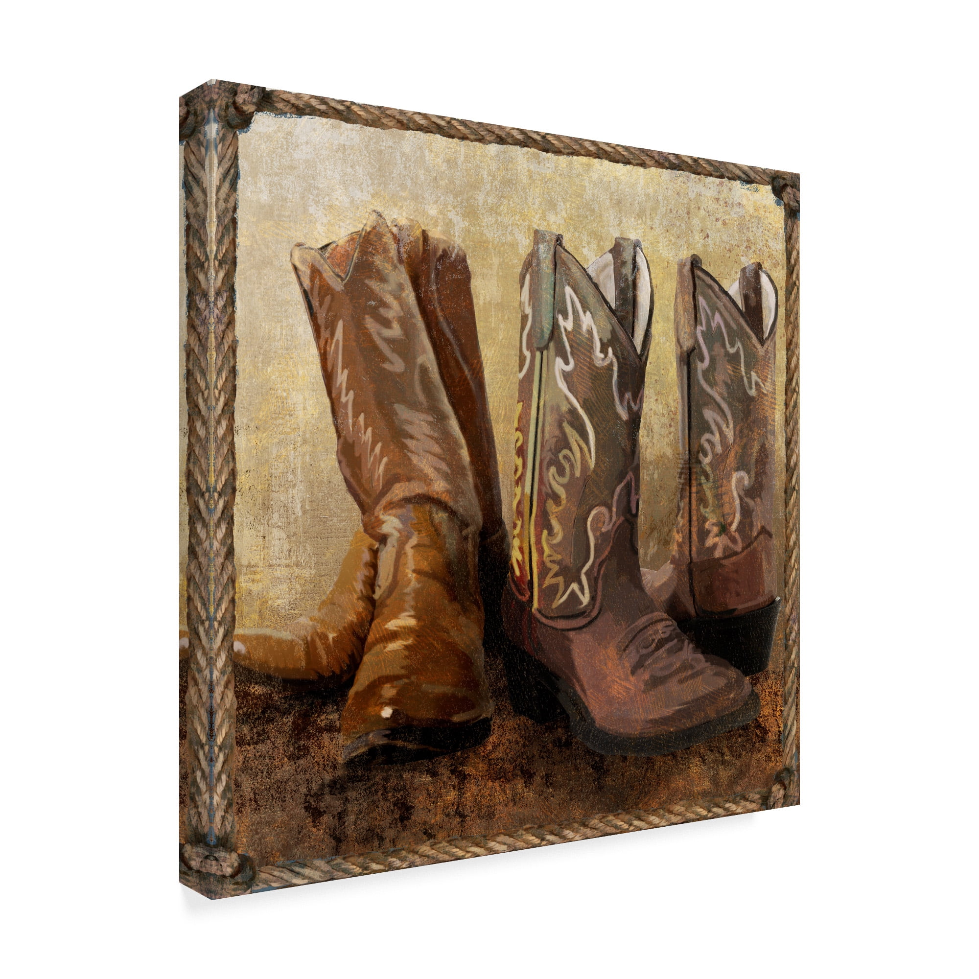 Trademark Fine Art 'Roped In Boots' Canvas Art by Art Licensing Studio