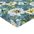 thumbnail image 4 of Ambesonne Floral Vintage Fitted Sheet, Summer Flowers Print, Full Size, Slate Blue Green Marigold, 4 of 5