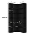 thumbnail image 4 of Homfa 73.9” Tall Corner Bookshelf, 6 Tier L-Shaped Large Display Bookcase with Curved Edges for Living Room Home Office Study, Black, 4 of 7