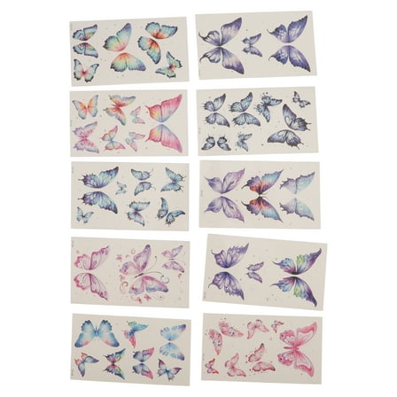 Unique Bargains 1 Set Personalized Fake Temporary Tatto Butterfly Temporary Tatto for Adult Assorted Color