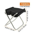 thumbnail image 2 of ifundom Lightweight Portable Folding Stool with Stainless Steel Frame, Compact Outdoor Camping Seat, Black Color, 2 of 7