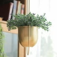 thumbnail image 5 of Balcony Patio Metal Home Decoration Modern Wall & Ceiling Hanging Basket Planter Plant Pot Flower Pot GOLD ROUND, 5 of 8