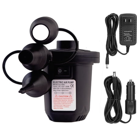 Electric Air Pump for Inflatables with Plug,with 3 nozzle,Balloon Pump Electric for air mattress, Portable Inflator and Deflator for Air Beds, Used for Ball Pump, Bike Pump, Boats, Toys, Pool Floats