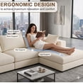 thumbnail image 3 of Avobird  Cloud Couch Modular Sectional Sofa, 107" L Shaped Convertible Couch Chenille Thick Cushion with Ottoman and Pillows for Living Room,Beige, 3 of 9