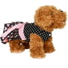 CUECUEPET Casual Indoor / Outdoor Button Up Dress for Female / Girl Dogs (Black with PolkaDot Hearts) [Multiple Sizes Available]