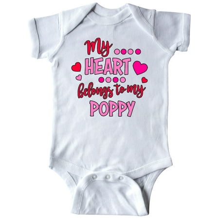 

Inktastic My Heart Belongs to my Poppy Gift Baby Boy or Baby Girl Bodysuit