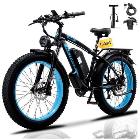 KETELES 1600W Electric Bike for Adults, 26" Fat Tire Electric Commuter Bicycle, Electric Mountain Bicycle Beach Snow Bike Ebike E-bike with 48V 20AH Removable Battery 21-Speed, UL2849