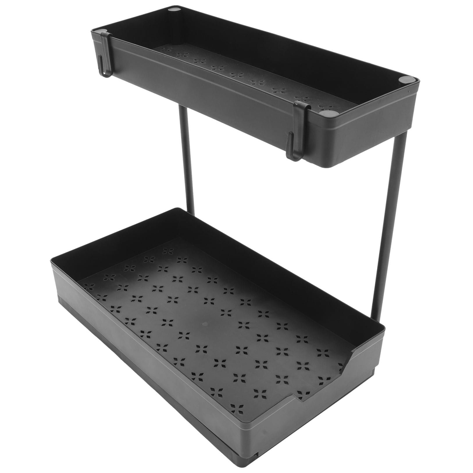 Milisten 1Pack Kitchen Organizers And Storage Cabinet Pull Out Under Sink Organizer Black L-Shaped