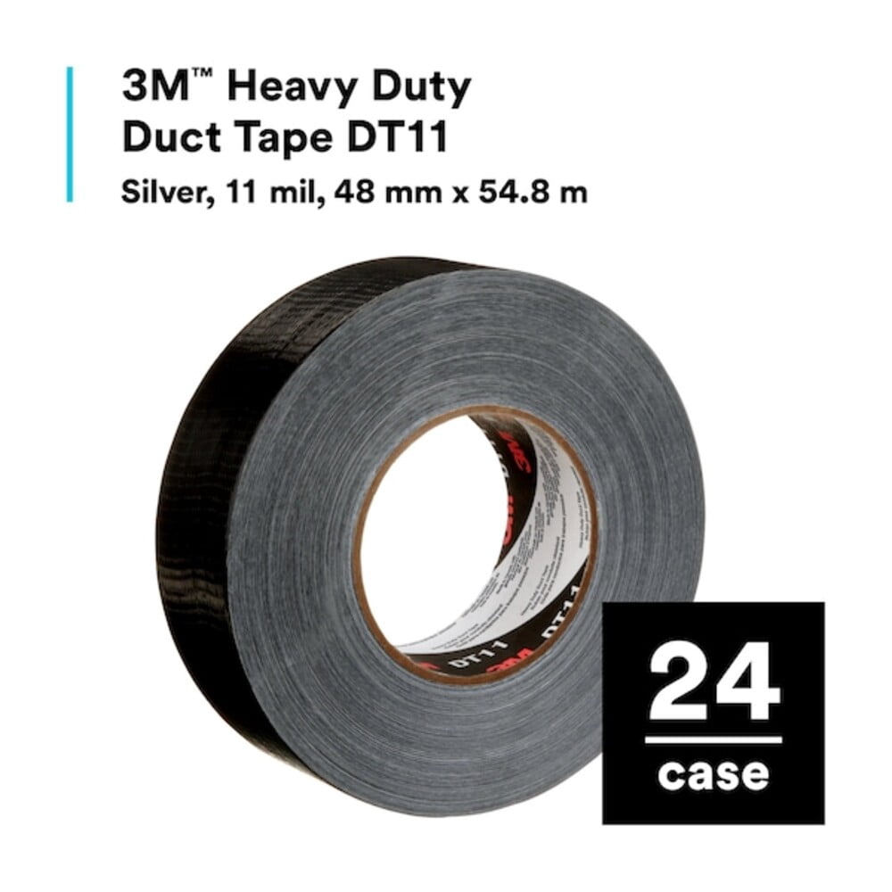 3m Duct Tape, Black, 60 yd L, 1-7/8 in W DT11