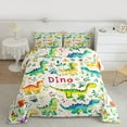 thumbnail image 2 of Homewish Safari Animaml Dinosaur Bedding Comforter Set,Watercolor Graffiti Dino Twin Comforter Sets,Beige Green Blue Bedding Set For Boy Kids,Microfiber Bedroom Decor Reversible,2-Piece, 2 of 8