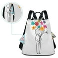 thumbnail image 5 of FORMRS Women's Travel Backpack Purse Anti-theft Hidden Pockets Casual Shoulder Bag, Colorful Flower, 5 of 7