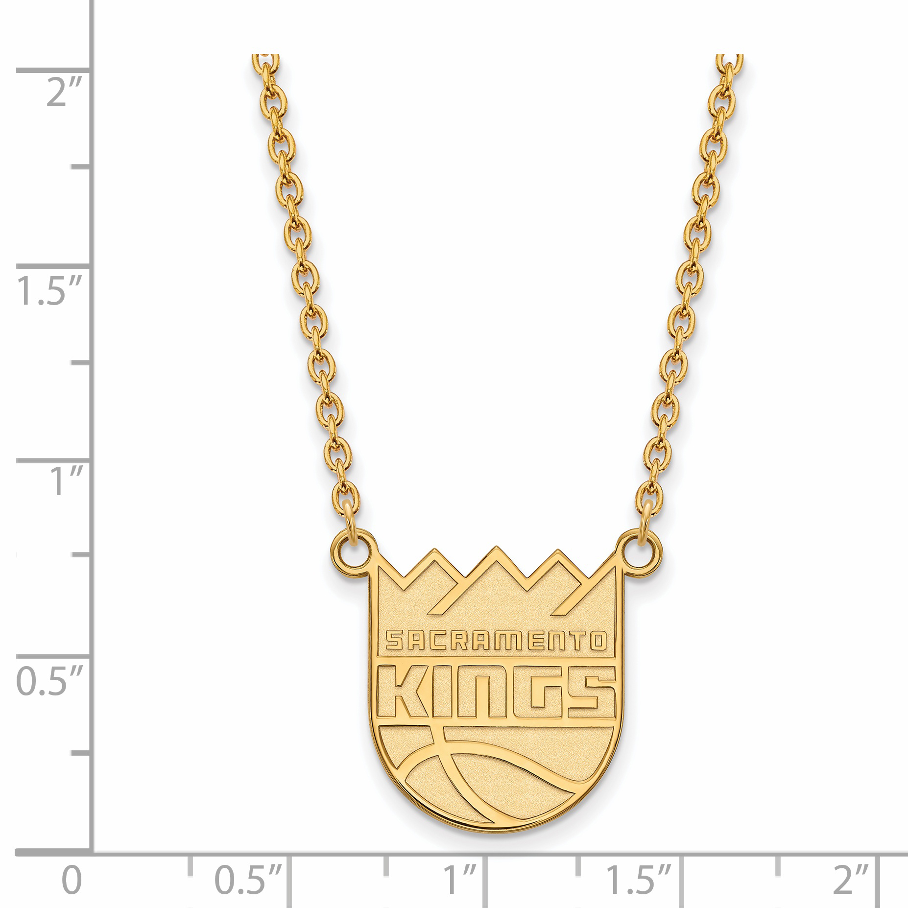 NBA Sacramento Kings 10kt Yellow Gold Large Pendant with Necklace - image 5 of 5