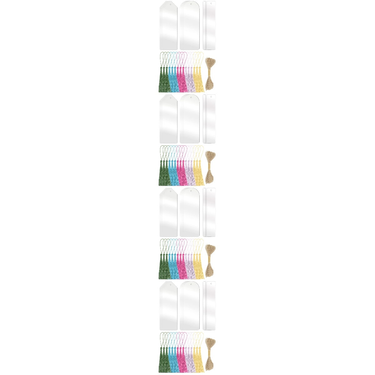 FOMIYES Acrylic Bookmarks for Students, 4-Pack, Reading Accessories, 5.9 x 1.9 Inches Each