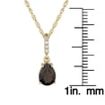 thumbnail image 3 of 10k Yellow Gold Genuine Pear-Shape Smoky Quartz and Diamond Drop Pendant Necklace, 3 of 5