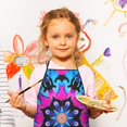 thumbnail image 2 of Colorful Mandala Tie Dye Pattern Kids Aprons for Girls and Boys,Adjustable Neck Strap Toddler Aprons for Kids Cooking Baking, 2 of 6