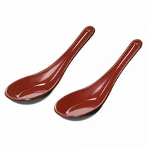 ACDANC Glossy Solid Ceramic Soup Spoons Rice Spoon Ramen Spoon (2 Count Spoons)