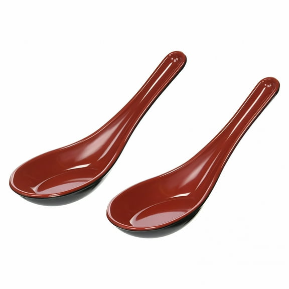 ACDANC Glossy Solid Ceramic Soup Spoons Rice Spoon Ramen Spoon (2 Count Spoons)