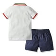 thumbnail image 2 of FLMEI Baby Boys Clothes Toddler Kids Boy Outfit Months Spring Summer Short Sleeve T Shirt+ Shorts Pant Outfit Set for 3Months-5Y, 2 of 7