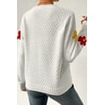 thumbnail image 3 of Floral Sweater with Soft and Warm Textured Knit - White | [ZhiHiMeRi] | (US 8-10)M, 3 of 12