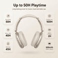 thumbnail image 5 of Y01 Steel Headband Bluetooth 5.3 Over-Ear Headphones with Active Noise Cancelling, Hi-Res Audio, 48H Playtime, Built-in Mic, Foldable, Gold, 5 of 6