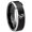 Black 2 Tone Beveled Edge, variant on Capricorn Zodiac Concave Black Tungsten Men Ring 10MM