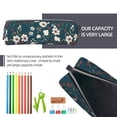 thumbnail image 5 of Pofeuu Vintage Floral Print Leather Pencil Case, Leather Pencil Pouch Large Capacity, Big Pencil Pouch with Zipper Vintage Pen Bag Fountain Pen Holder, 5 of 7