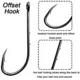 thumbnail image 5 of Baitholder Fishing Hooks Long Shank Beak Jig Hooks,100Pcs Black Jig Fishing Hooks Offset with 2 Baitholder Barbs Size:#4-6/0, 5 of 7