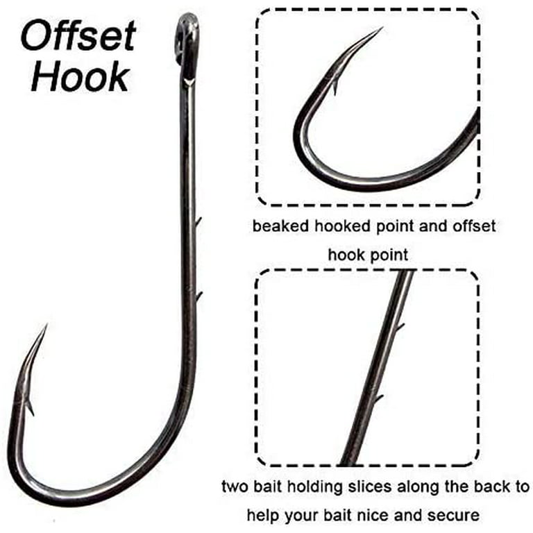 Baitholder Fishing Hooks Long Shank Beak Hooks,100Pcs Black Jig