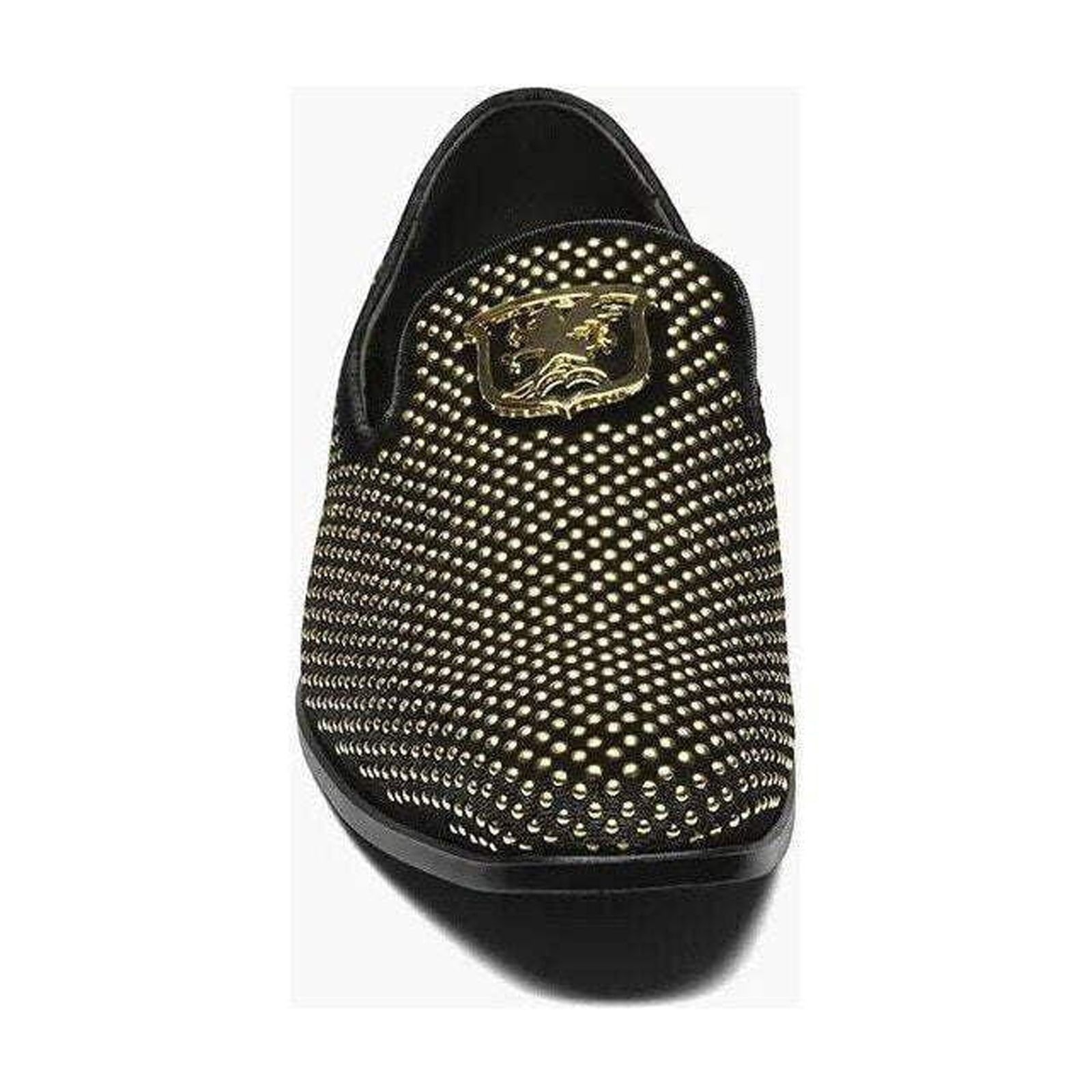 Stacy Adams Men Shoes Swagger Studded Slip On Satin Black 