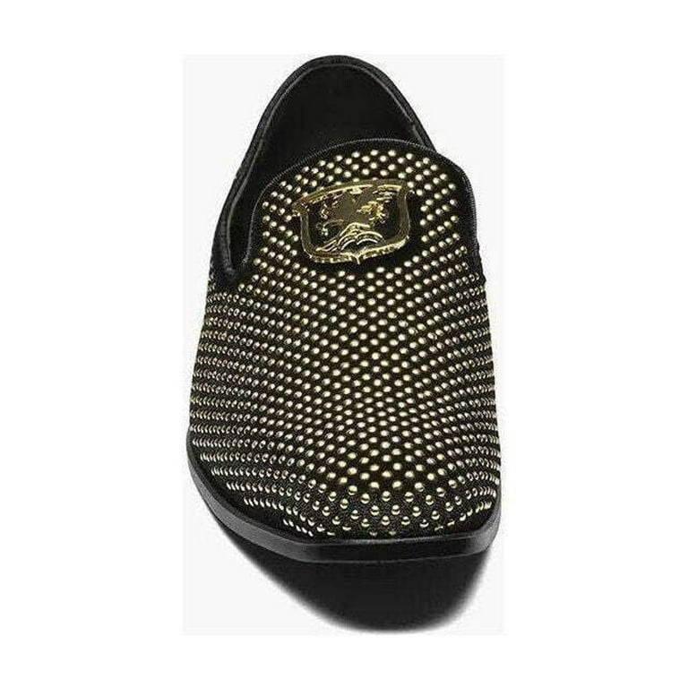Stacy Adams Swagger Shoes Mens Size 7.5 Black Gold Dress Loafers Slip On New Box STACY ADAMS Men main image 2