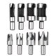 thumbnail image 1 of 8pcs / set Carbon Steel Wood Plug Cutter 10mm Round Shank Drill Bit Accessory, 1 of 4