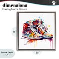 thumbnail image 4 of Stupell Industries Contemporary Sneakers with Watercolor Drip Gray Floating Frame Canvas Art, 25 x 25, by Creative Studio, 4 of 8