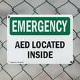 thumbnail image 5 of (2 Pack) AED Located Inside OSHA Emergency Sign 24 Inch X 18 Inch Indoor / Outdoor Rust-Free Aluminum Metal Signs for Workplace, Workshop, and Construction Site, Made in the USA, 5 of 8