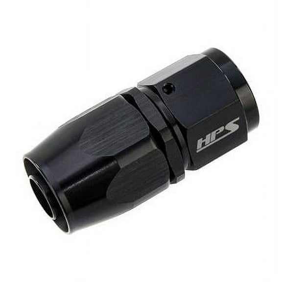 HPS Performance  -8 AN Straight Aluminum Compression Double Swivel Hose End, Black