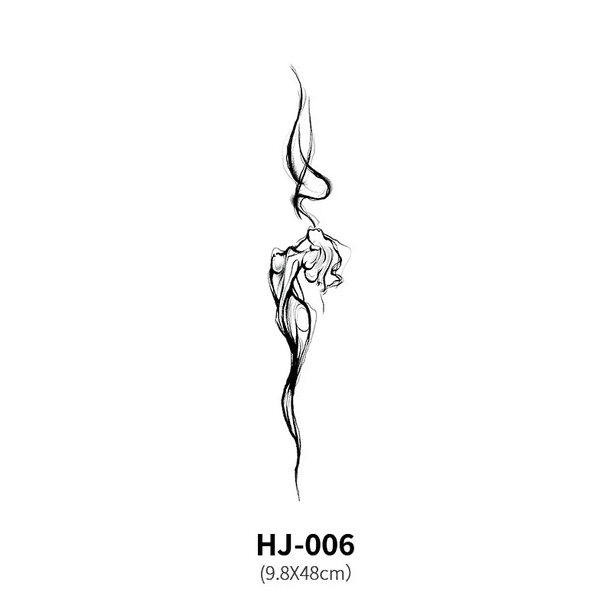Pegatinas de tatuaje de mariposa a prueba de agua para mujer, de larga duración, sexy, para la espalda, letras inglesas, simulación de jugo de hierbas, semipermanente L