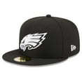 thumbnail image 3 of Men's New Era Black Philadelphia Eagles  Main Patch 59FIFTY Fitted Hat, 3 of 6