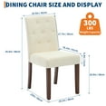 thumbnail image 2 of Upholstered Dining Chairs Set of 2, Tufted Kitchen Chair with Padded Seat, Comfy Armless Side Chair, Accent Parson Chairs for Living Room, 2 of 7