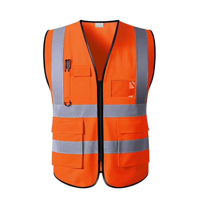 Yellow Orange Hi Vis High Viz Visibility Vest Waistcoat Jacket Safety 