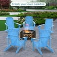 thumbnail image 4 of Demifill Oversized Adirondack Chair, Outdoor Porch Seating, Classic Log Lounge with Built-in Cupholder for Balcony, Yard, Garden, Blue, 4 of 11