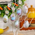 thumbnail image 3 of Multi-Color Flower Bird Printing Easter Hanging Eggs, 6Pack+1Basket Classics Easter Tree Hanging & Basket Ornaments for Party Spring Home Garden Decoration(2.4"x1.6"), 3 of 6