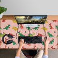 thumbnail image 4 of Long Mouse Pads for Desk,Pink Christmas Dinosaurs Pattern Desk Mats on Top Of Desks, Desk Mouse Pad Extra Large with 3mm Non-Slip Base and Stitched Edge for Gaming,Office,Work,Home 47.3"x23.6", 4 of 6